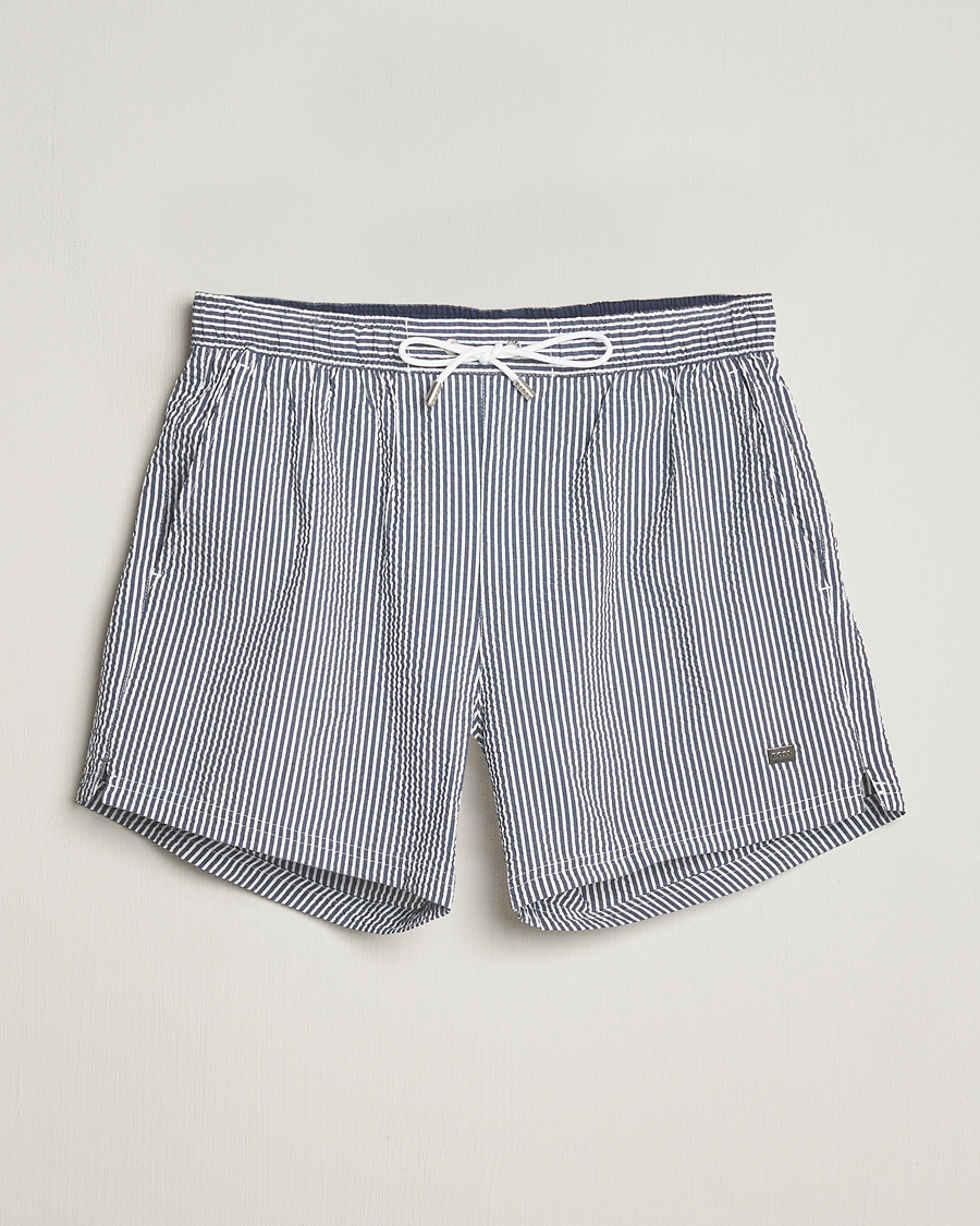 Herren | Badehosen | BOSS BLACK | Velvetfish Seersucker Swimshorts Navy