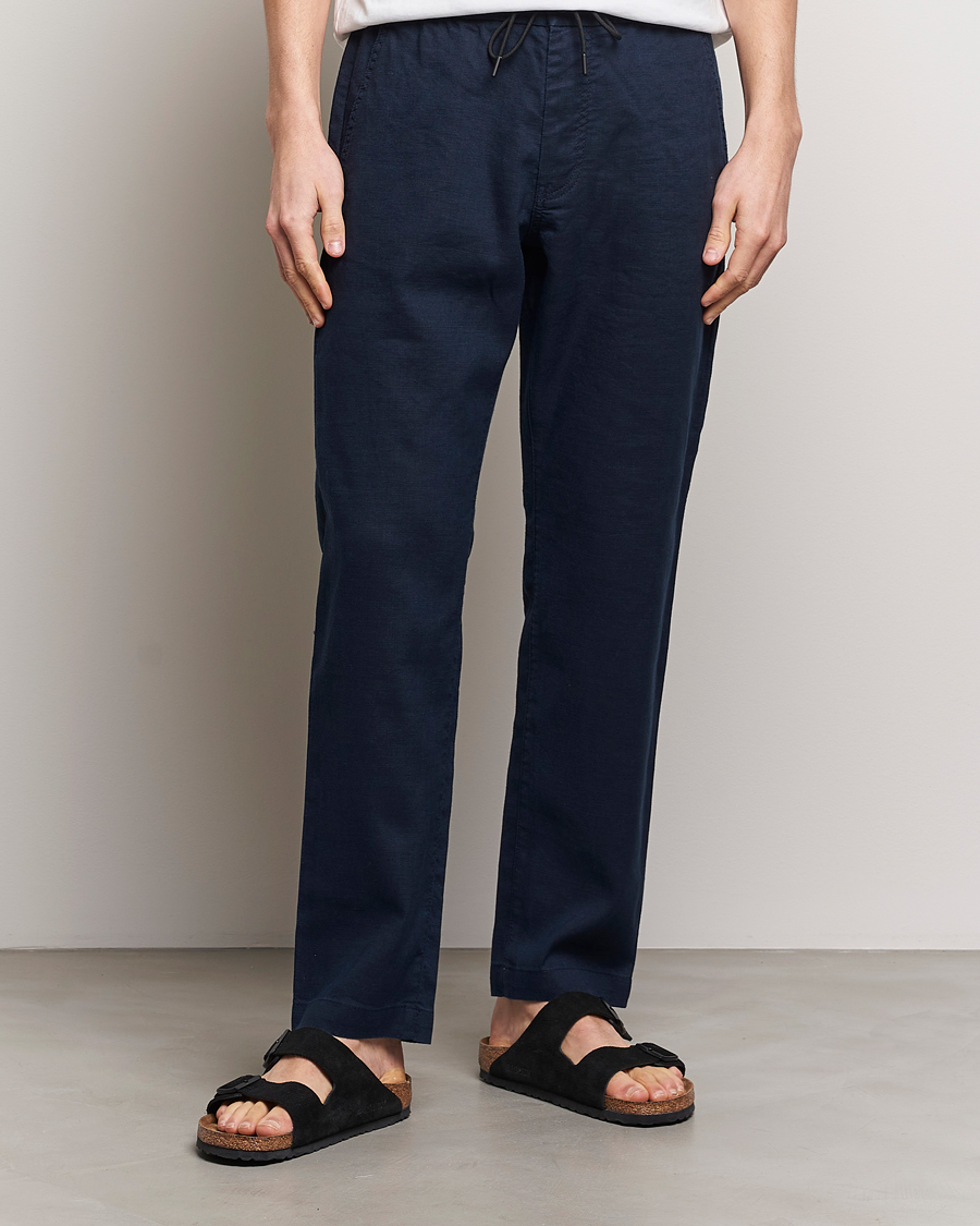 Herren | BOSS ORANGE | BOSS ORANGE | Sanderson Linen Pants Dark Blue