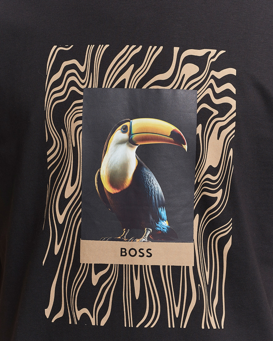 Herren | T-Shirts | BOSS ORANGE | Tucan Printed Crew Neck T-Shirt Black