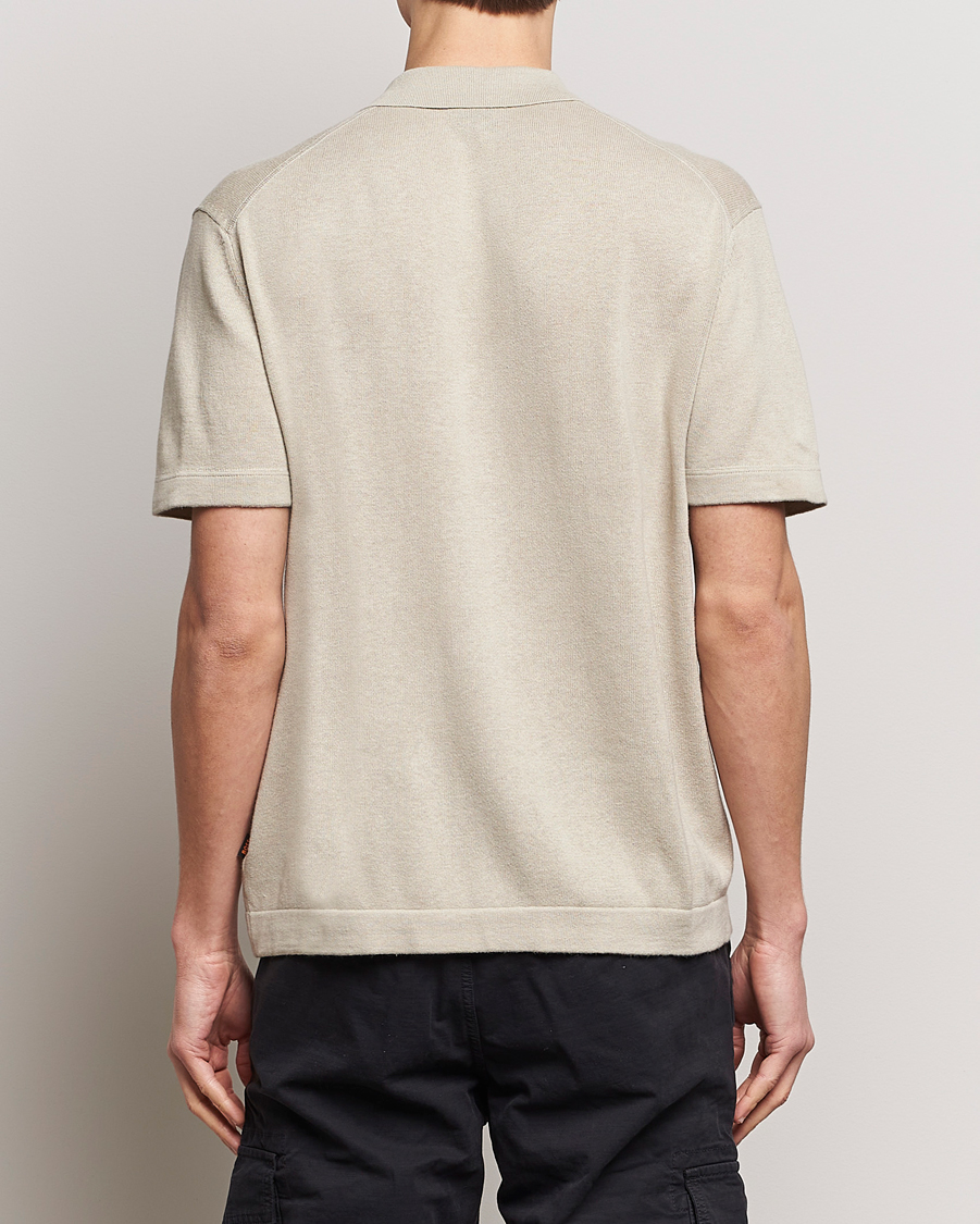 Herren | Hemden | BOSS ORANGE | Kamiccio Knitted Short Sleeve Shirt Light Beige
