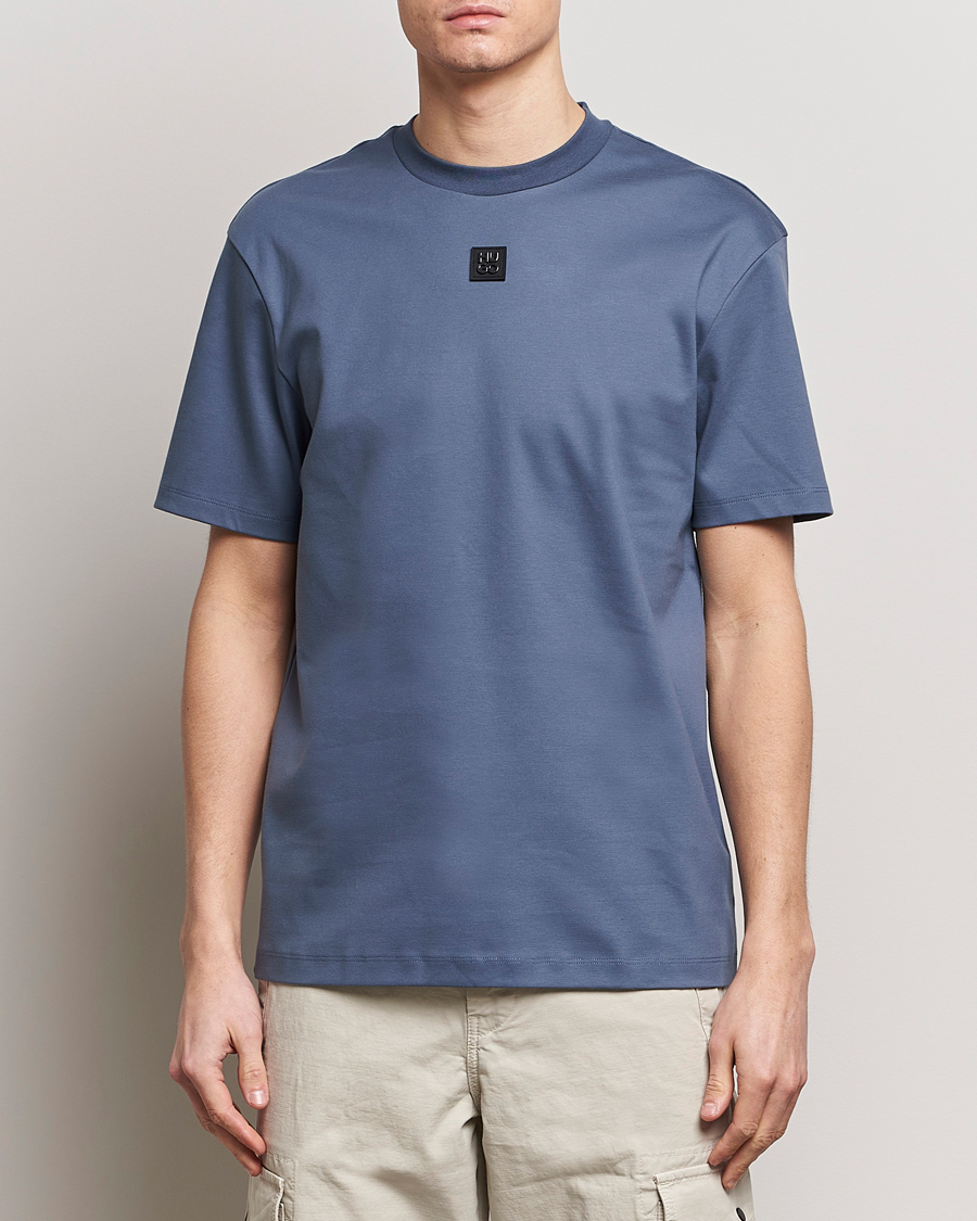 Herren | Kleidung | HUGO | Dalile Logo Crew Neck T-Shirt Open Blue