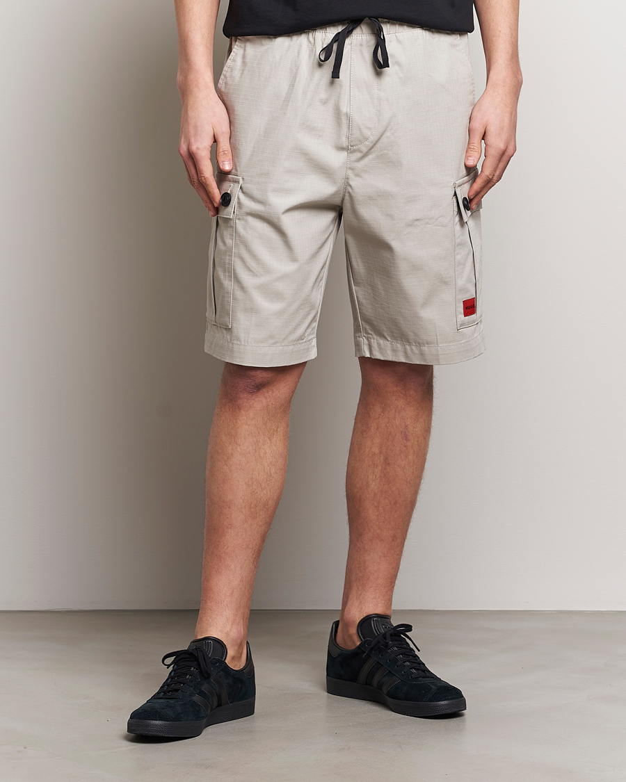 Herren | Neu im Onlineshop | HUGO | Garlio Cotton Cargo Shorts Light Grey
