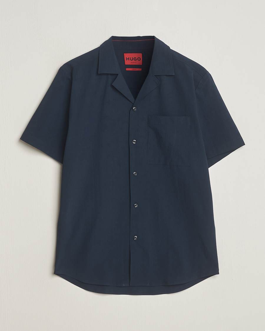 Herren | Hemden | HUGO | Ellino Short Sleeve Shirt Dark Blue