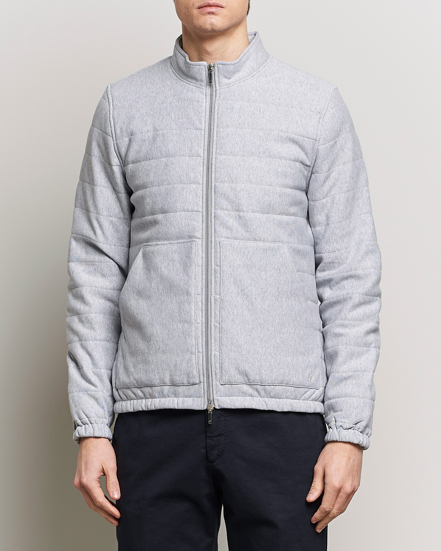 Herren | Business & Beyond | Stenströms | Cotton Collage Zip Jacket Grey