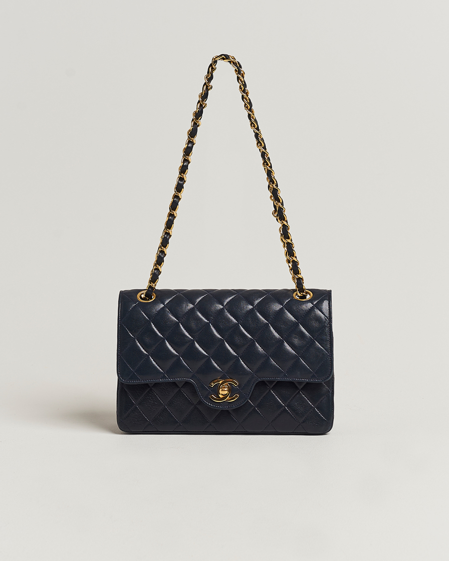 Herren | Chanel Pre-Owned Small Classic Flap Bag Navy | Chanel Pre-Owned | Small Classic Flap Bag Navy