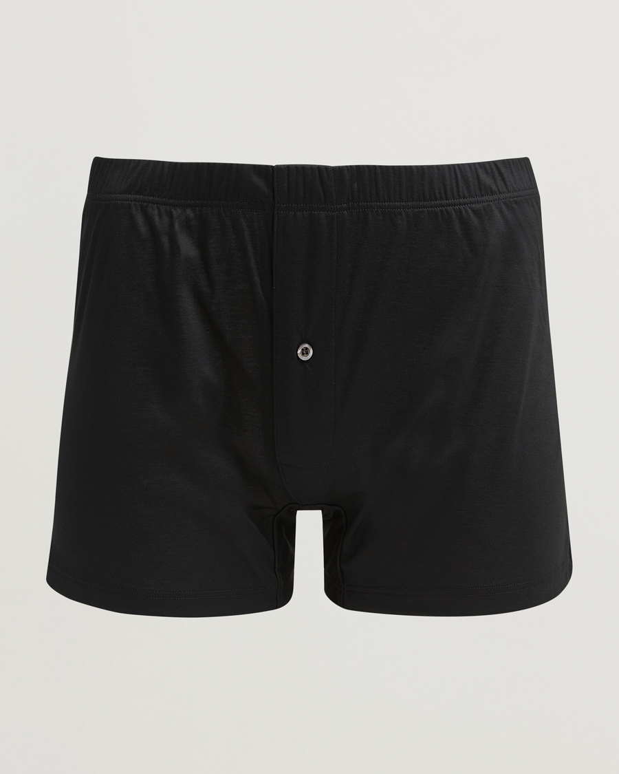 Herren | Unterwäsche | Zimmerli of Switzerland | Sea island Cotton Boxer Shorts Black