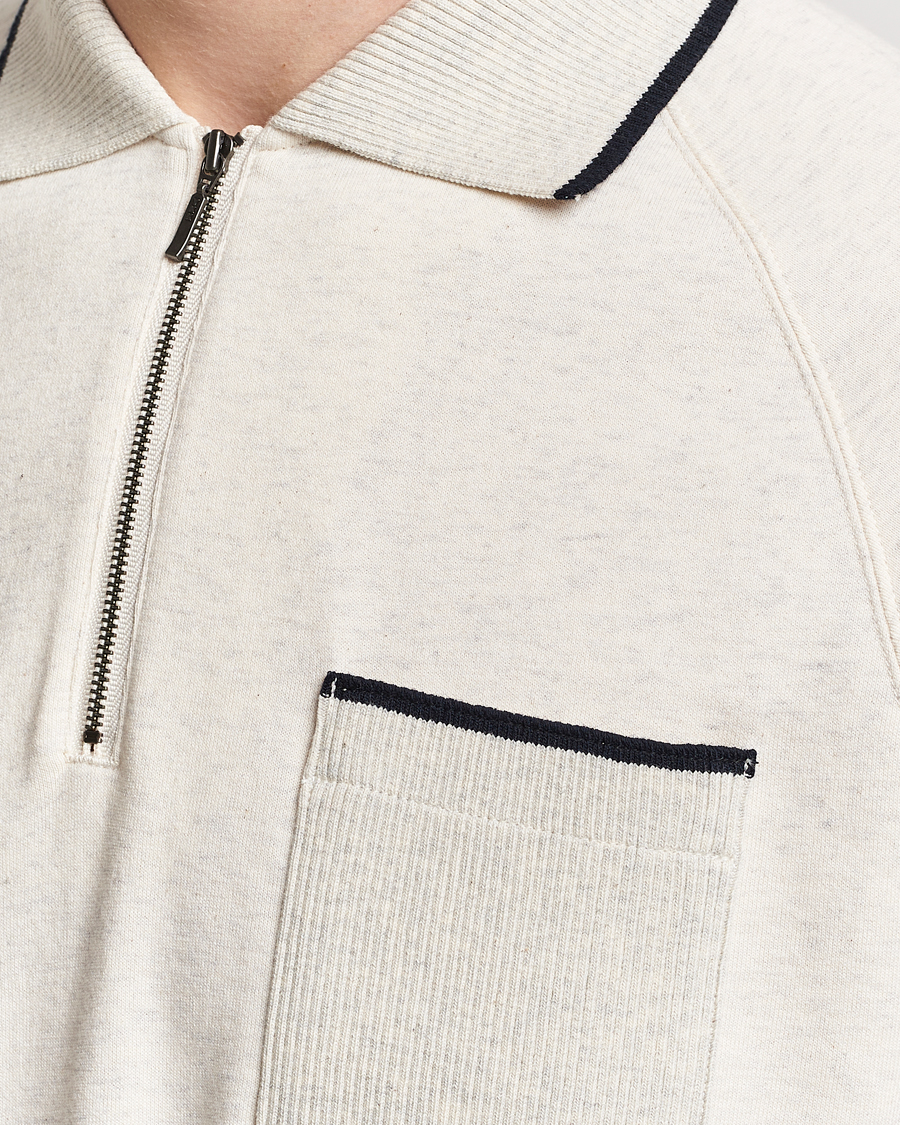 Herren | Poloshirts | BEAMS PLUS | Half Zip Light Fleece Polo Oatmeal