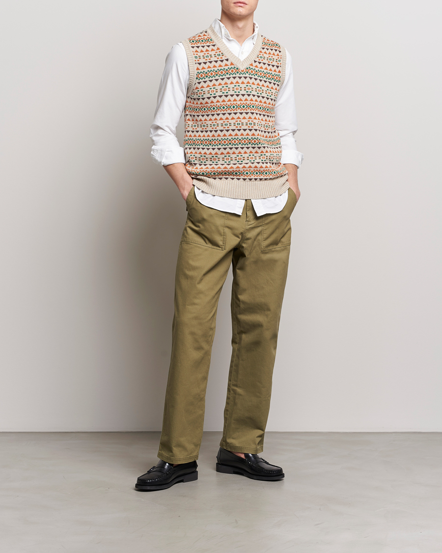 Herren | Pullover | BEAMS PLUS | Fairisle Knit Vest Beige