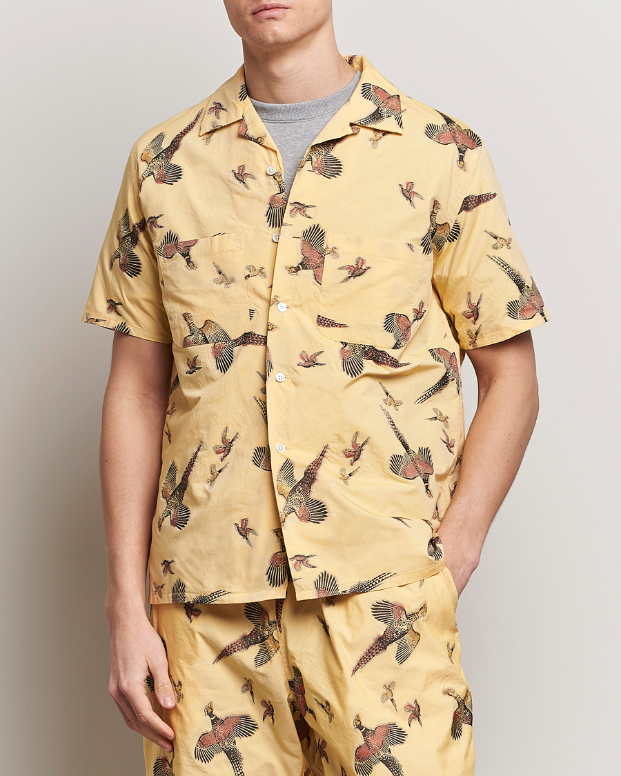 Men | BEAMS PLUS | BEAMS PLUS | Duck Jacquard Camp Collar Shirt Yellow