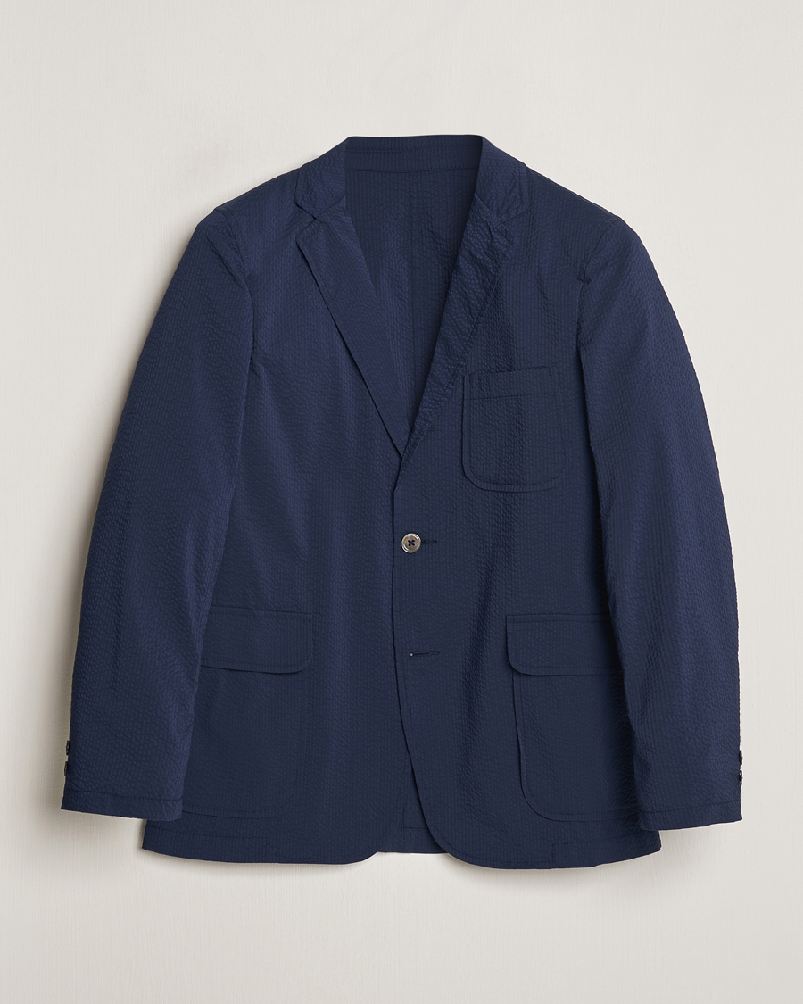 Herren | Sakkos | BEAMS PLUS | Seersucker Blazer Navy