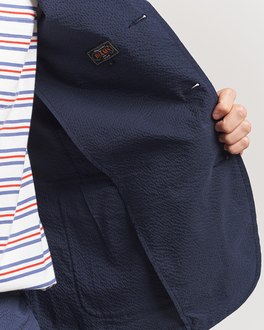 Herren | Sakkos | BEAMS PLUS | Seersucker Blazer Navy