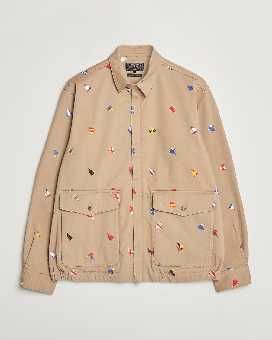 Herren |  | BEAMS PLUS | Embroidered Harrington Jacket Beige