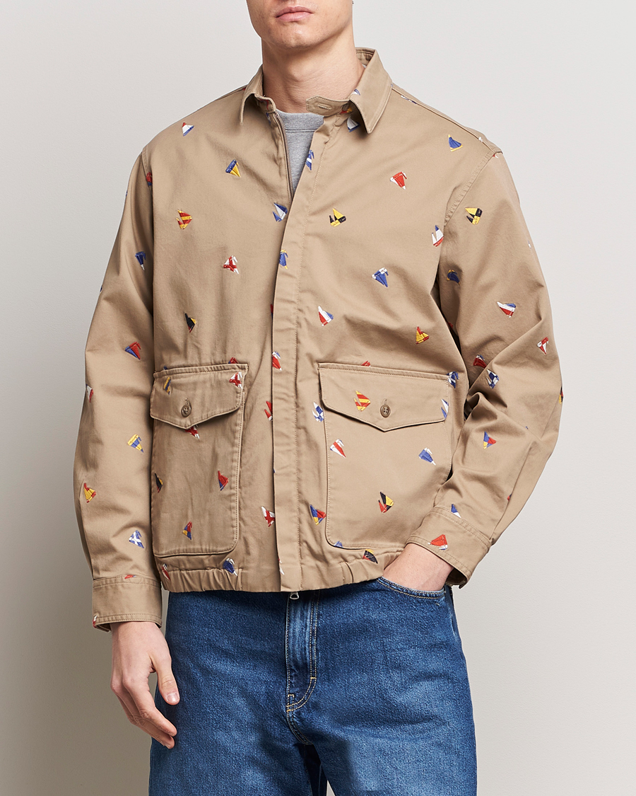 Herren | BEAMS PLUS | BEAMS PLUS | Embroidered Harrington Jacket Beige