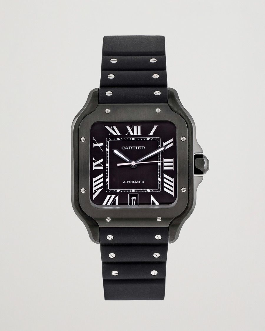 Herren | Cartier Pre-Owned Santos De Cartier Steel WSSA0039 Black | Cartier Pre-Owned | Santos De Cartier Steel WSSA0039 Black