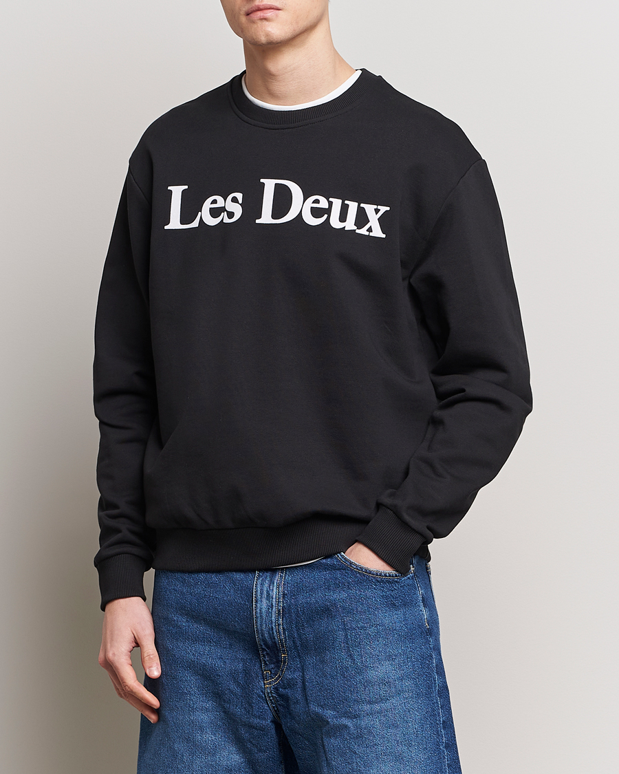 Herren | Neue Produktbilder | LES DEUX | Charles Logo Sweatshirt Black