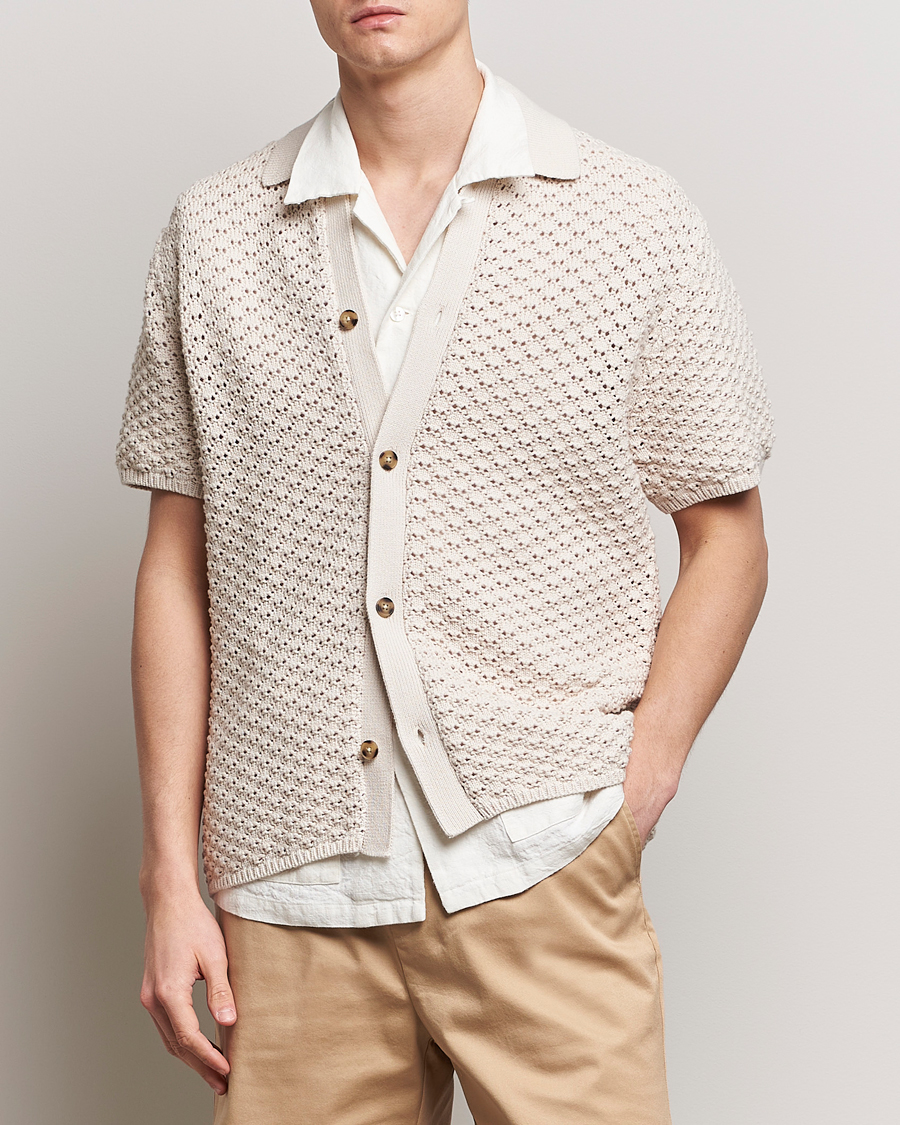 Herren | Neue Produktbilder | LES DEUX | Gideon Knitted Shirt Ivory