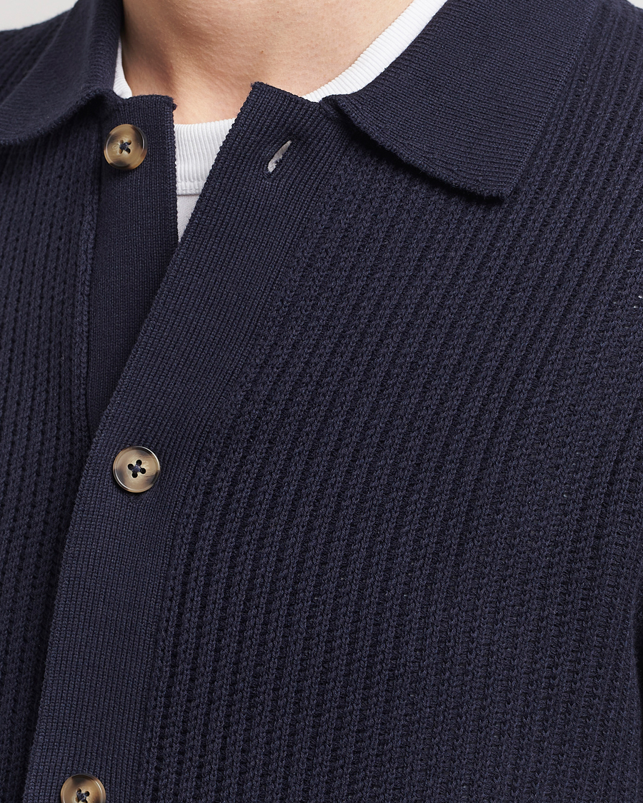 Herren | Hemden | LES DEUX | Gustavo Knitted Shirt Dark Navy