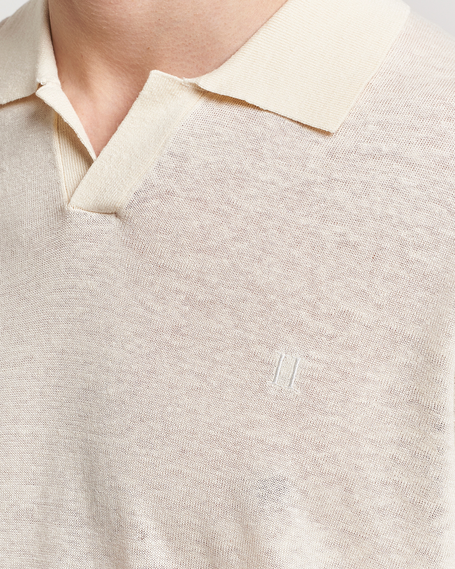 Herren | Poloshirts | LES DEUX | Emmanuel Linen/Cotton Polo Knit Ivory