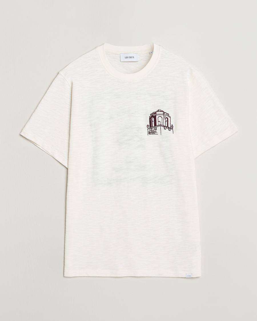 Herren | T-Shirts | LES DEUX | Hotel Embroidery T-Shirt Ivory