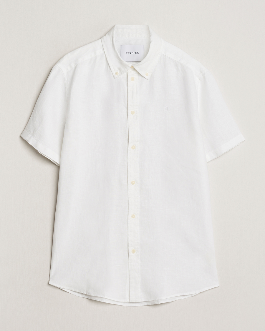 Herren | Hemden | LES DEUX | Kris Short Sleeve Linen Shirt White