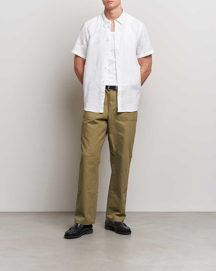 Herren | Hemden | LES DEUX | Kris Short Sleeve Linen Shirt White