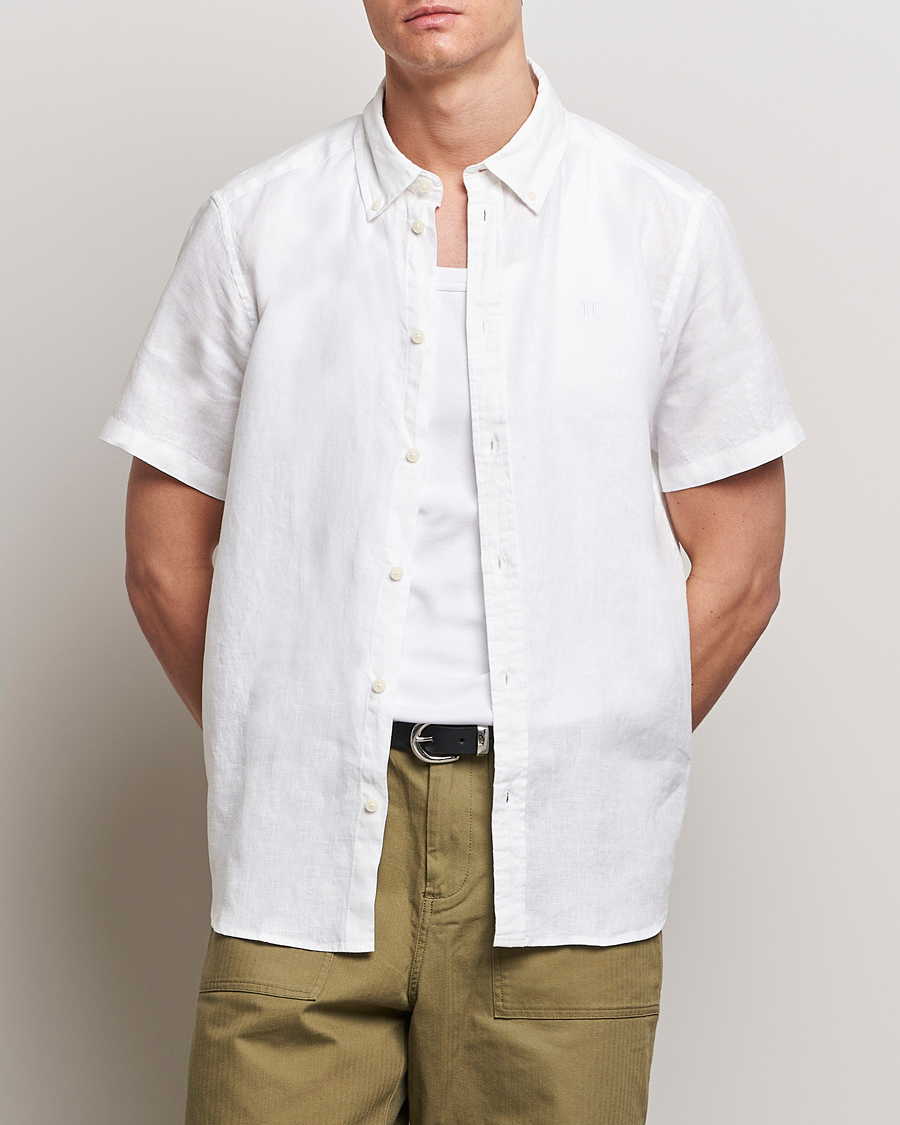Herren | Kleidung | LES DEUX | Kris Short Sleeve Linen Shirt White