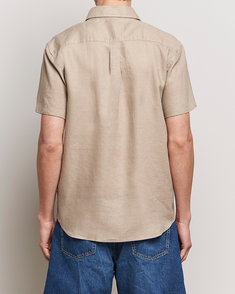 Herren | Hemden | LES DEUX | Kris Short Sleeve Linen Shirt Dark Sand