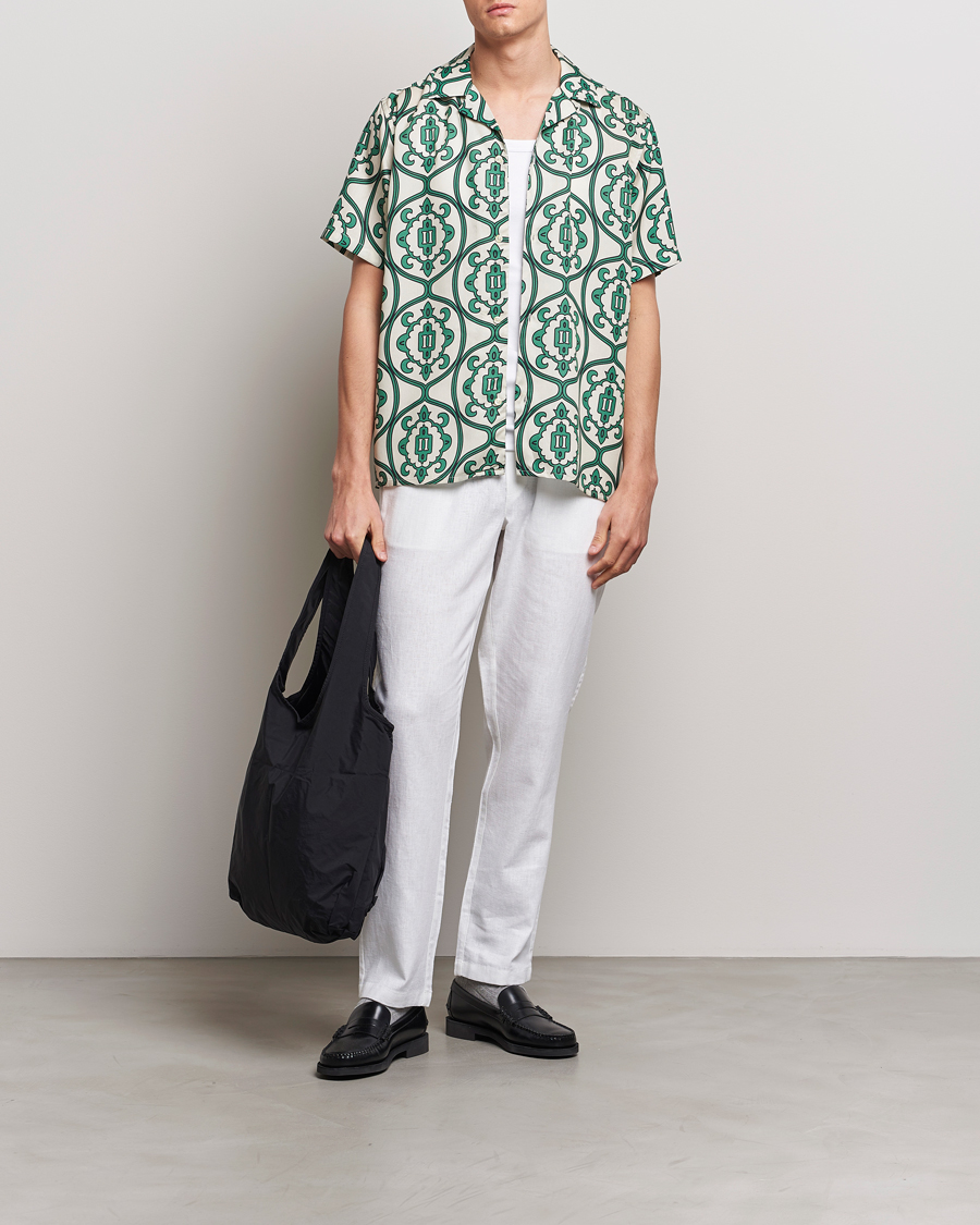 Herren | Hemden | LES DEUX | Ornament Print Tencel Shirt Ivory/Green