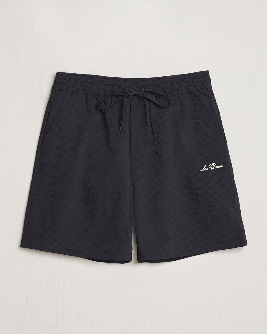 Herren | Badehosen | LES DEUX | Stan Seersucker Swim Shorts Black