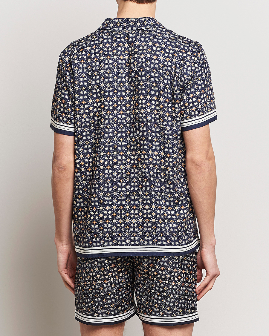 Herren | Hemden | Orlebar Brown | Hibbert Fiore Viscose/Linen Printed Shirt Night Iris