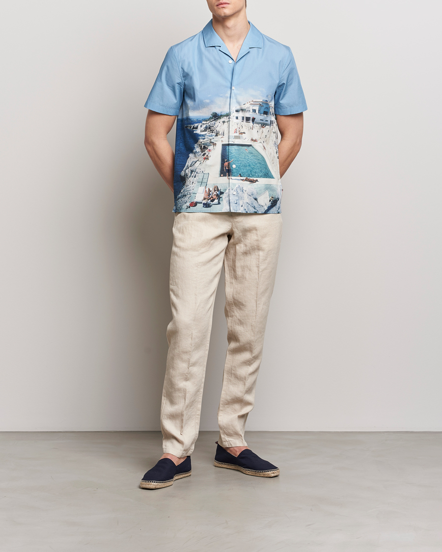 Herren | Hemden | Orlebar Brown | Hibbert Photographic Roc Pool Shirt Blue