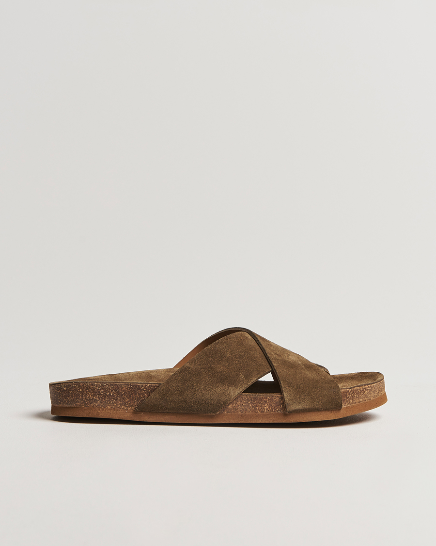Herren | Myrqvist Solvik Sandals Moss Green Suede | Myrqvist | Solvik Sandals Moss Green Suede
