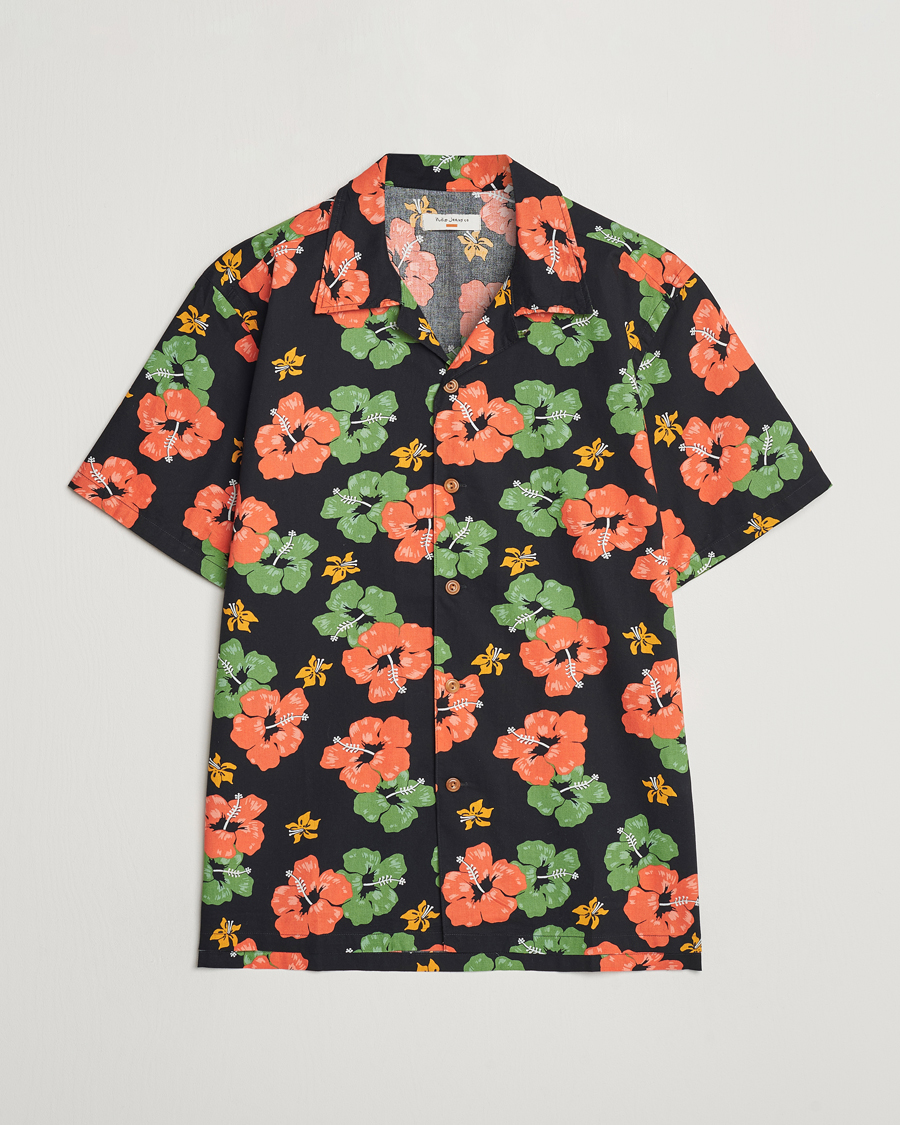 Herren | Hemden | Nudie Jeans | Arvid Flower Hawaii Shirt Black