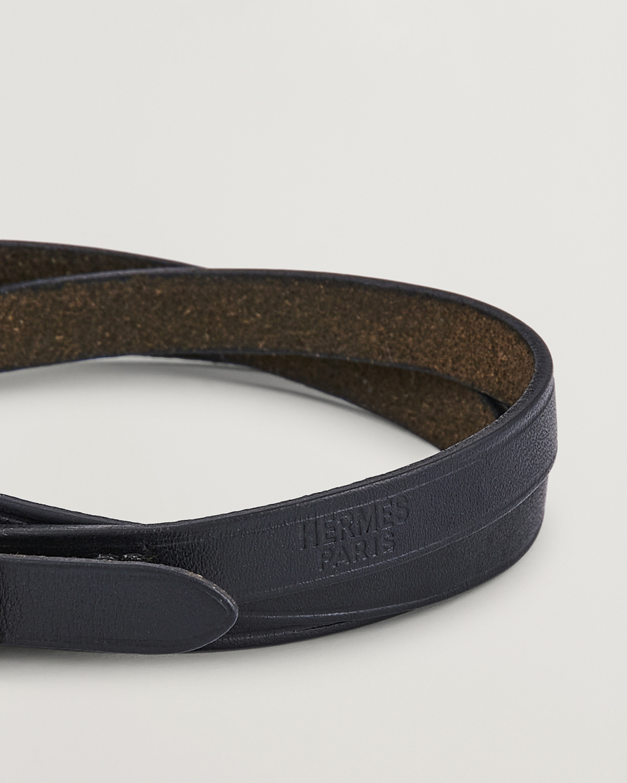 Herren | Hermès Pre-Owned API1 Leather Bracelet Black | Hermès Pre-Owned | API1 Leather Bracelet Black
