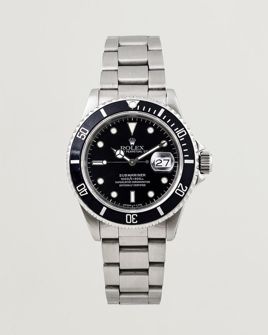Herren | Rolex Pre-Owned Submariner 16610 Oyster Perpetual Steel Black Silver | Rolex Pre-Owned | Submariner 16610 Oyster Perpetual Steel Black Silver