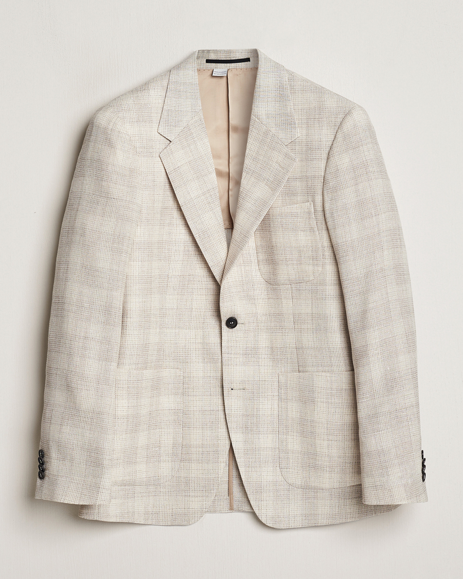 Herren | Sakkos | Tiger of Sweden | Julien Half Lined Checked Blazer Natural White