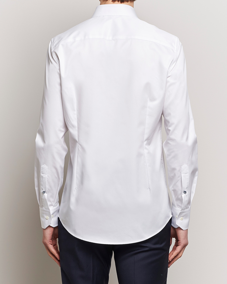 Herren | Hemden | Stenströms | Slimline Cotton Twill Cut Away Shirt White
