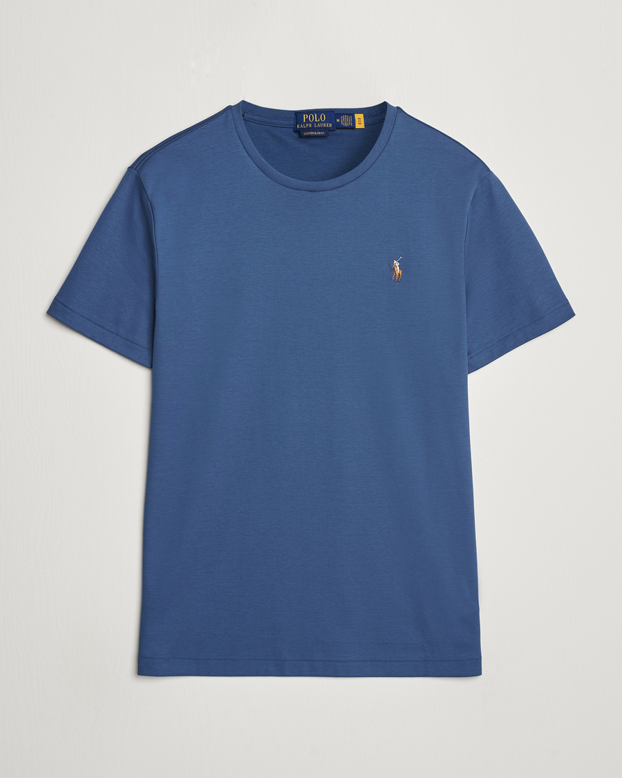 Herren | T-Shirts | Polo Ralph Lauren | Luxury Pima Cotton Crew Neck T-Shirt Clancy Blue