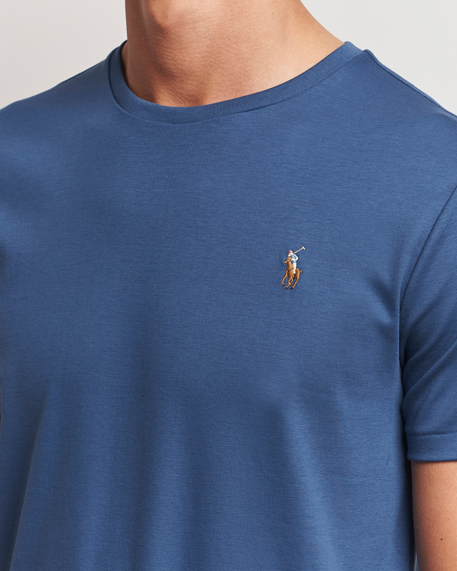 Herren | T-Shirts | Polo Ralph Lauren | Luxury Pima Cotton Crew Neck T-Shirt Clancy Blue