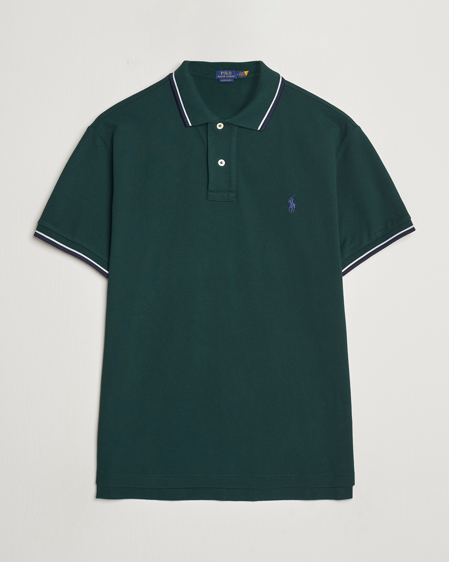 Herren | Poloshirts | Polo Ralph Lauren | Custom Slim Fit Tipped Polo Moss Agate