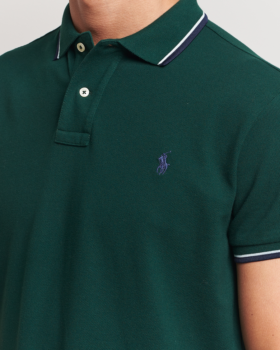 Herren | Poloshirts | Polo Ralph Lauren | Custom Slim Fit Tipped Polo Moss Agate