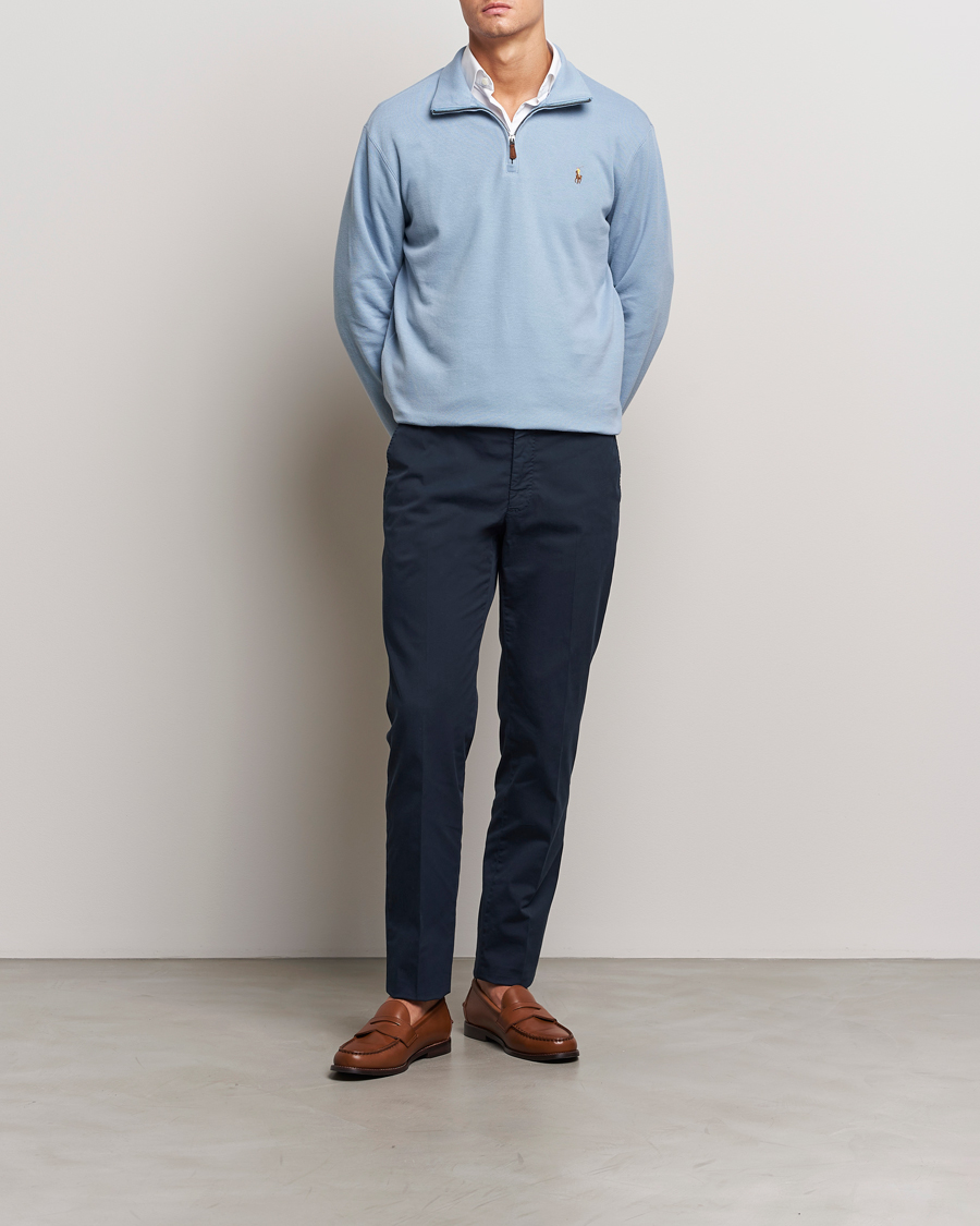Herren | Pullover | Polo Ralph Lauren | Double Knit Jaquard Half Zip Sweater Vessel Blue