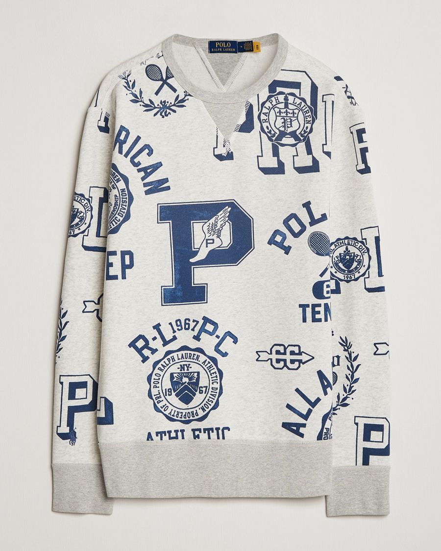 Herren | Pullover | Polo Ralph Lauren | Printed Crew Neck Sweatshirt Light Vintage Heather