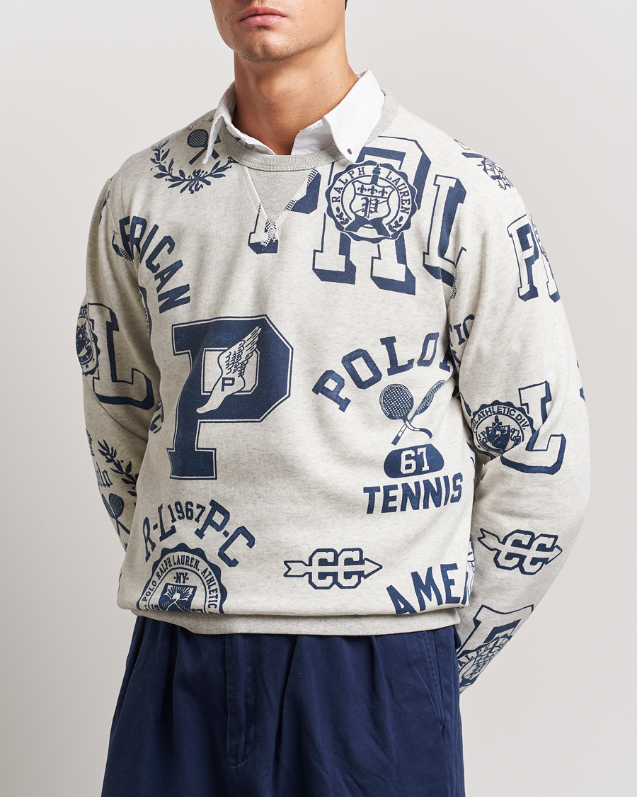 Herren | Pullover | Polo Ralph Lauren | Printed Crew Neck Sweatshirt Light Vintage Heather