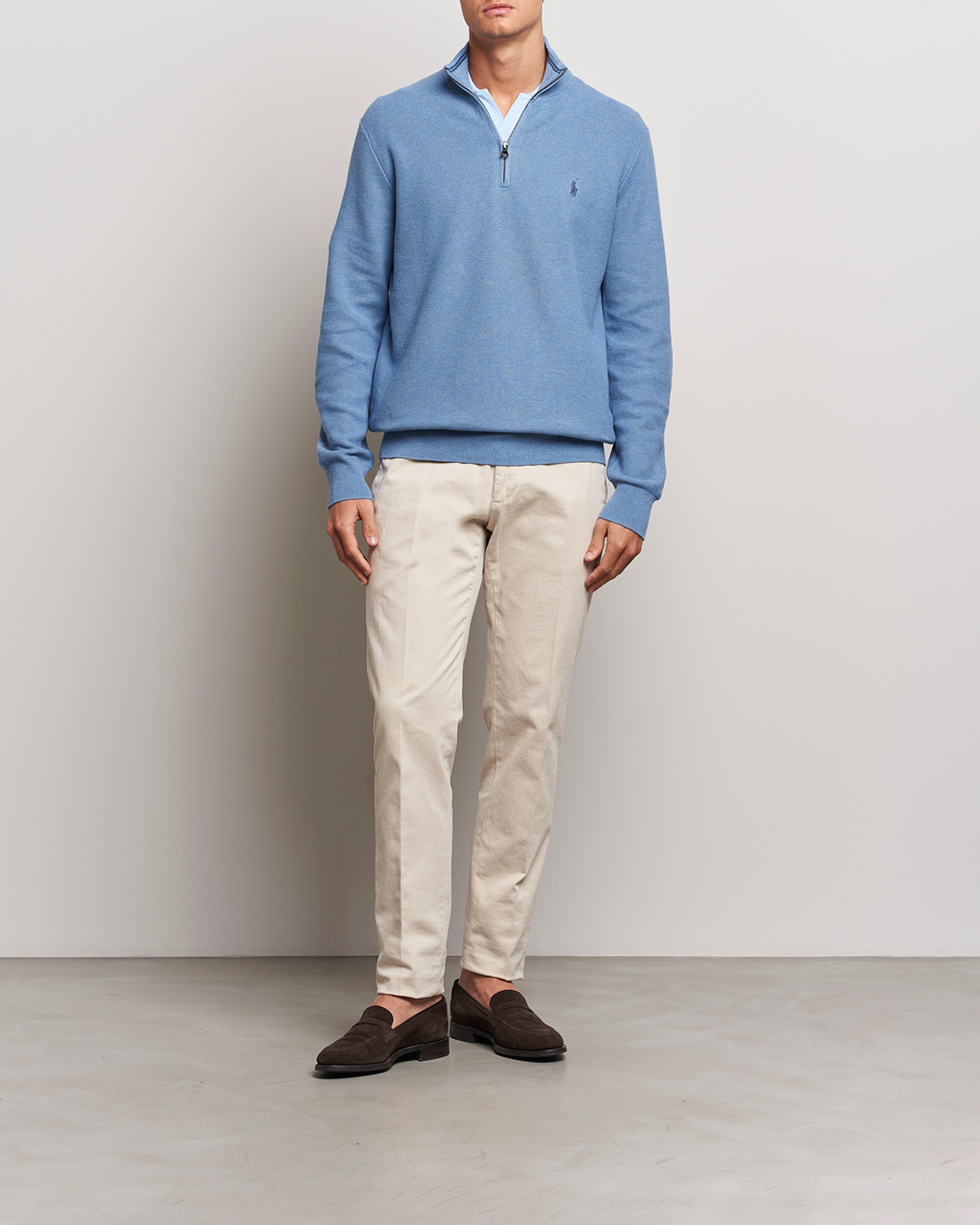 Herren | Pullover | Polo Ralph Lauren | Textured Half Zip Lake Heather