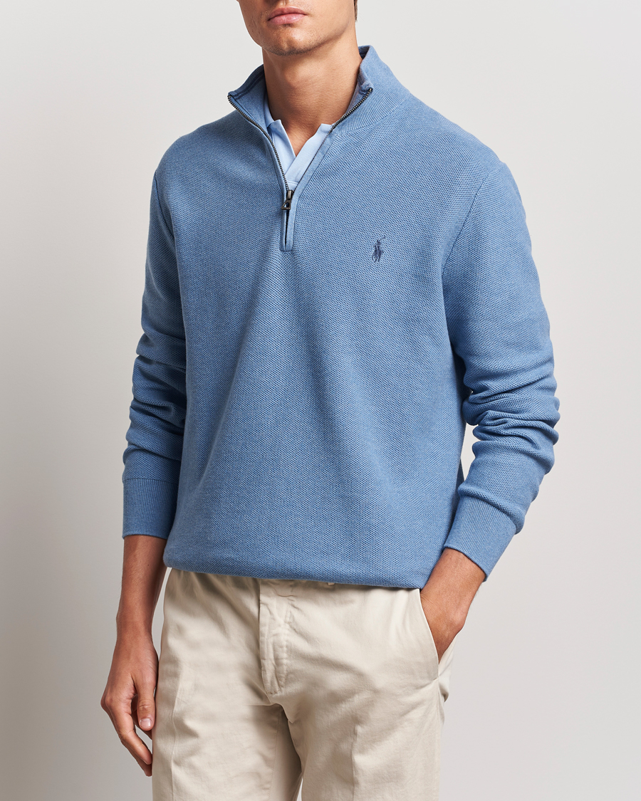 Herren | Pullover | Polo Ralph Lauren | Textured Half Zip Lake Heather