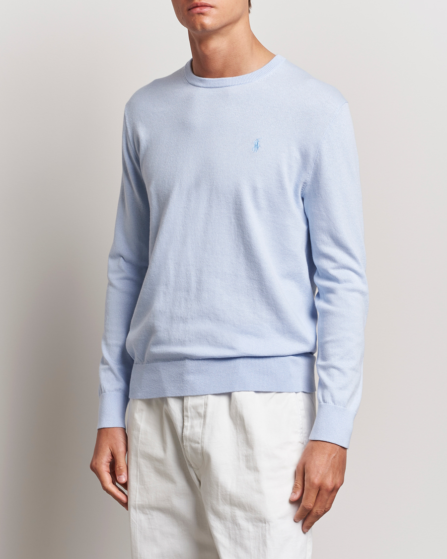 Herren | Pullover | Polo Ralph Lauren | Cotton/Cashmere Crew Neck Pullover Oxford Blue
