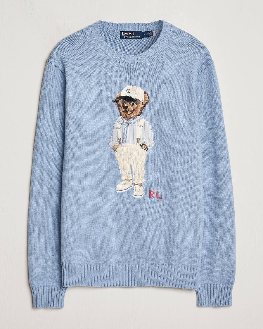 Herren | Pullover | Polo Ralph Lauren | Knitted Hemingway Bear Sweater Driftwood Blue