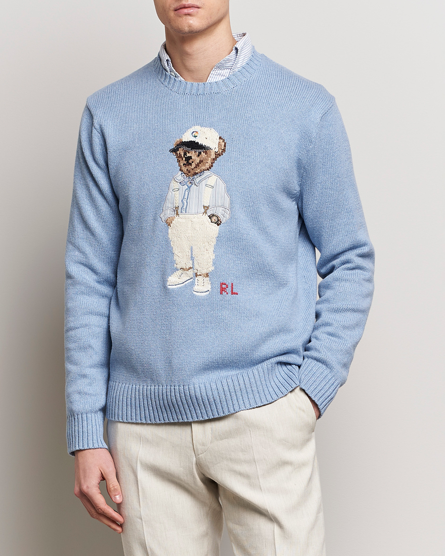 Herren | Pullover | Polo Ralph Lauren | Knitted Hemingway Bear Sweater Driftwood Blue