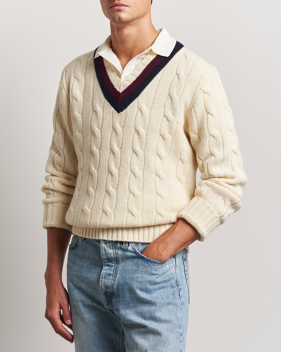 Herren | Pullover | Polo Ralph Lauren | Wool Cricket Sweater Cream